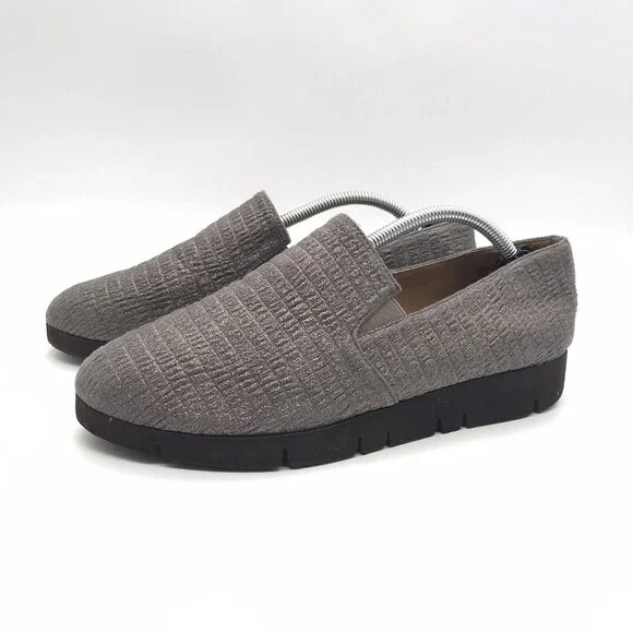 YellowBox Scrunchie Womens 7.5 Flat Rose Gold Gray Metallic Slip On Comfort Shoe - Picture 1 of 10